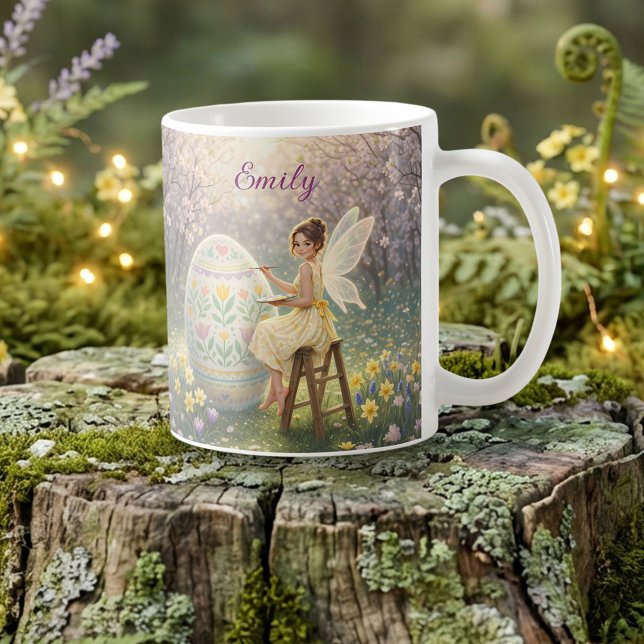 Easter Fairy Painting Egg Spring Name Kaffeetasse (Von Creator hochgeladen)