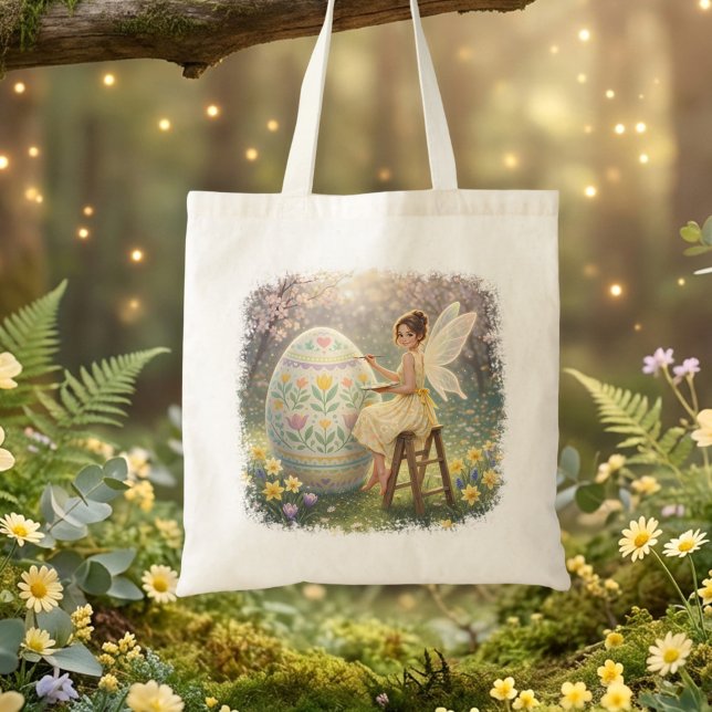 Easter Fairy Painting Egg Spring Tragetasche (Von Creator hochgeladen)