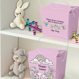Easter Favor Box Retro Flower Power Bunny Geschenkschachtel
