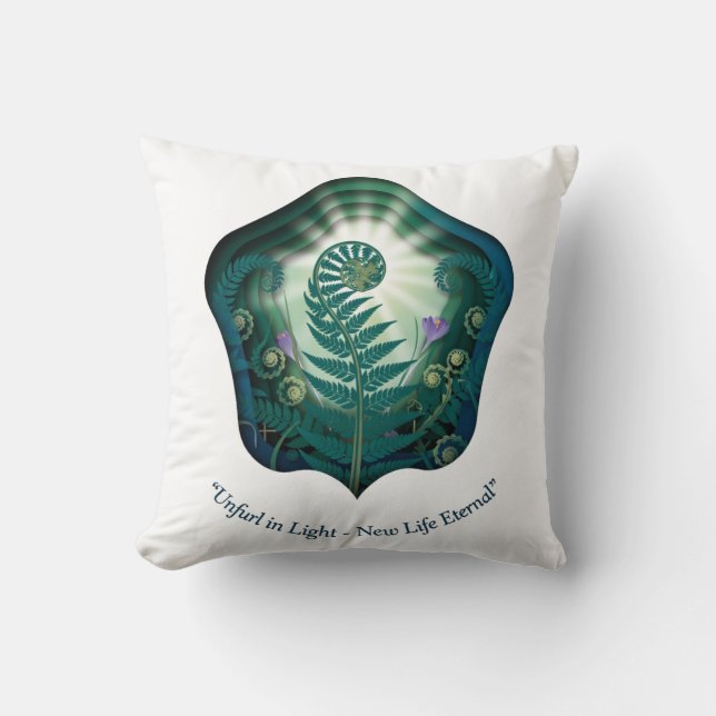 Easter Fern Unfurl in Glory, Easter Gift Kissen (Vorderseite)