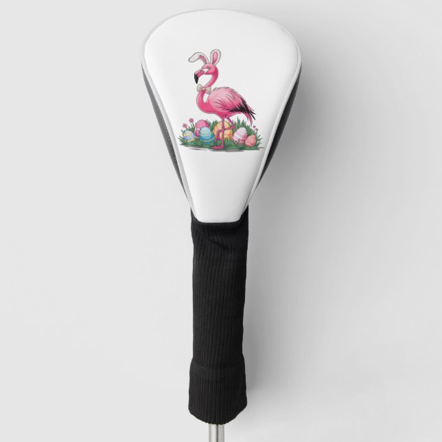Easter Flamingo T-Shirt Golf Headcover (Vorderseite)