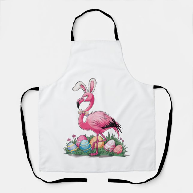 Easter Flamingo T-Shirt Schürze (Vorderseite)