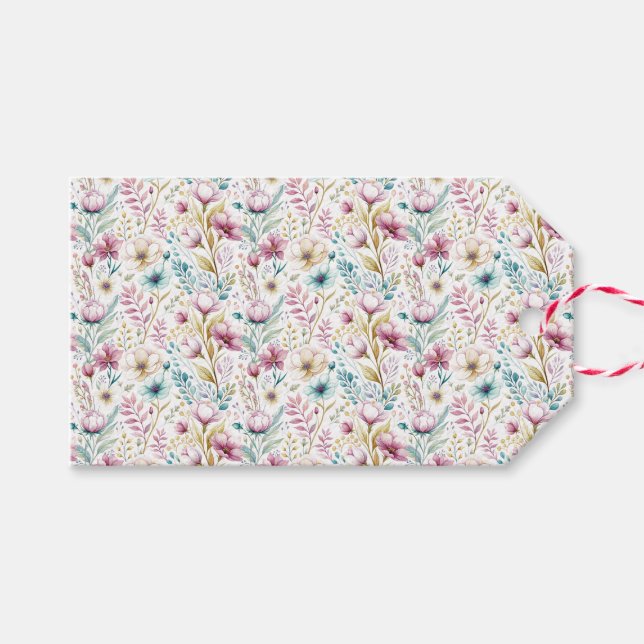 Easter Floral Garden Wrapping Paper Set  Geschenkanhänger (Vorderseite (Horizontal))