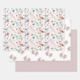 Easter Floral Garden Wrapping Paper Set Geschenkpapier Set
