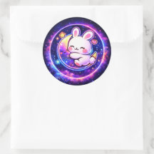 Easter Galaxy Bunny Sticker | Spring Holiday Gift