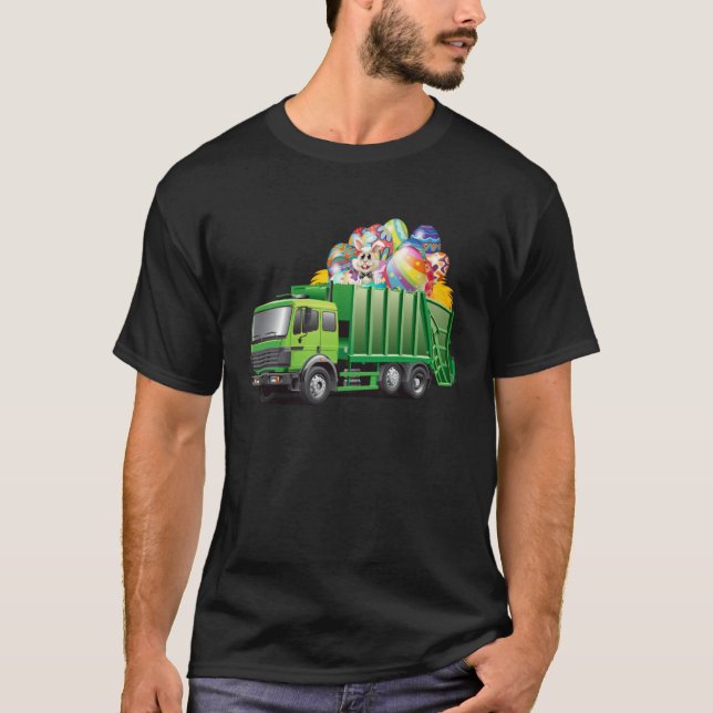 Easter Garbage Truck Eggs Funny Easter Day For Boy T-Shirt (Vorderseite)