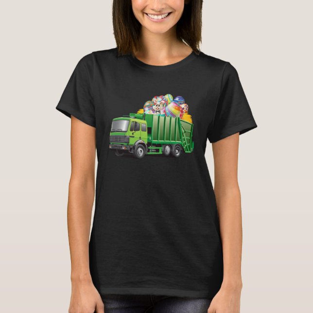 Easter Garbage Truck Eggs Funny Easter Day For Boy T-Shirt (Vorderseite)
