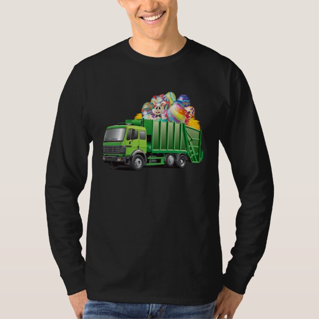 Easter Garbage Truck Eggs Funny Easter Day For Boy T-Shirt (Vorderseite)