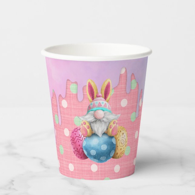 Easter Gnome Polkadot Eggs Icing Drips Pappbecher (Vorderseite)