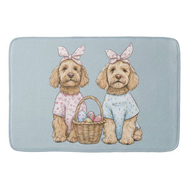 Easter Goldendoodle Dogs Badematte (Vorderseite)