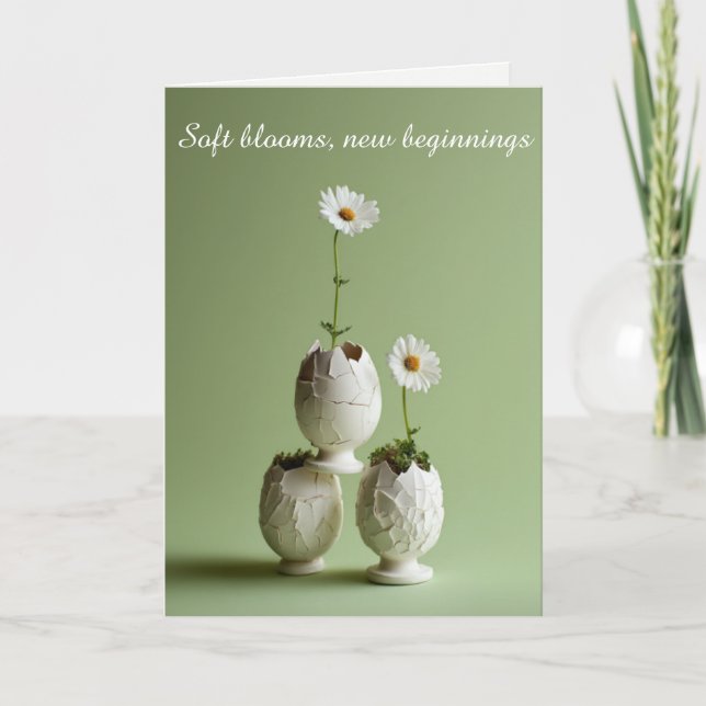 Easter Greeting Card Soft Spring Minimal Dankeskarte (Vorderseite)