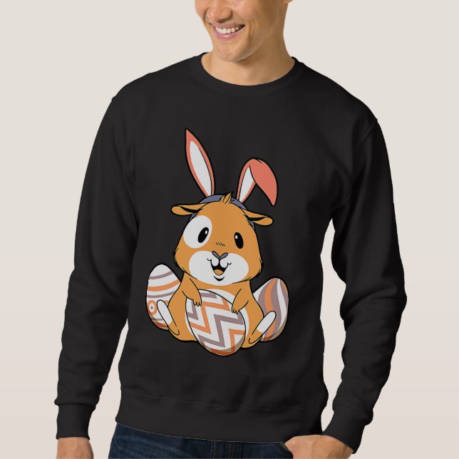 Easter Guinea Pig With Bunny Ears & Eggs   Easter Sweatshirt (Vorderseite)