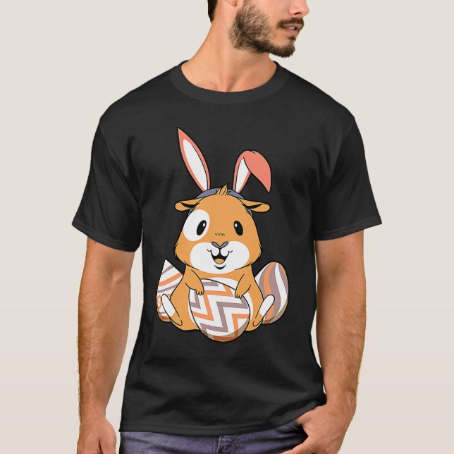 Easter Guinea Pig With Bunny Ears & Eggs   Easter T-Shirt (Vorderseite)