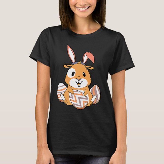 Easter Guinea Pig With Bunny Ears & Eggs   Easter T-Shirt (Vorderseite)