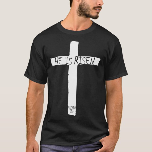 Easter He Is Risen Indeed Matthew 28 6 Christian C T-Shirt (Vorderseite)