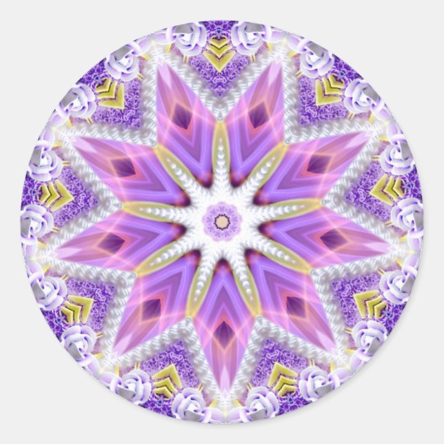 ~ EASTER ~ Helles Abstraktes Lila Muster ~ Runder Aufkleber (Vorderseite)