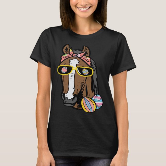 Easter Horse Face Cowgirl Equestrian Women Girls K T-Shirt (Vorderseite)