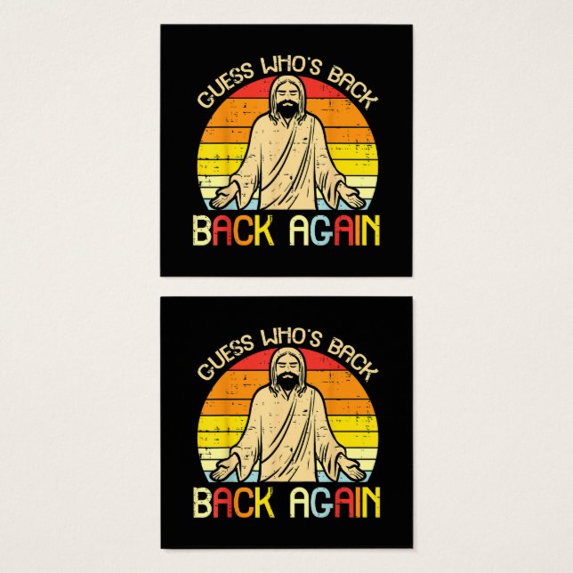 Easter Jesus Guess Whos Back Religious Christian (Vorne & Hinten)