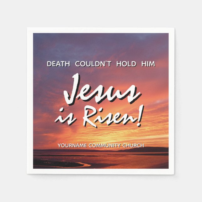 Easter JESUS IS RISEN Customizable Christian Serviette (Vorderseite)