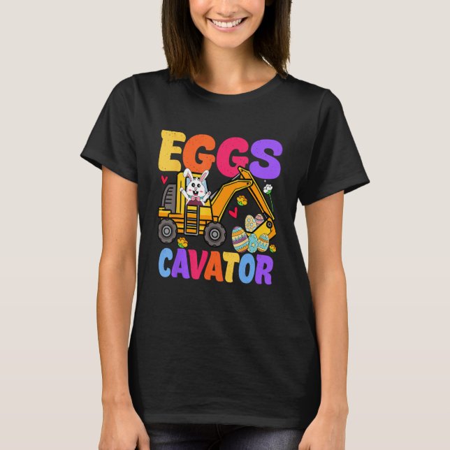 Easter Kids Boys  Excavator Happy Easter EggsCavat T-Shirt (Vorderseite)