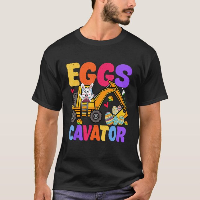 Easter Kids Boys  Excavator Happy Easter EggsCavat T-Shirt (Vorderseite)