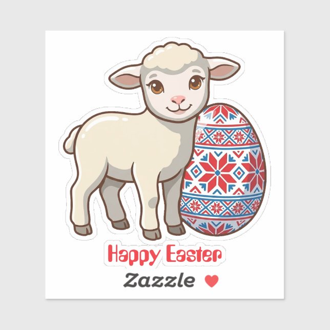 Easter Lamb Vinyl Sticker | Personalized Name (Blatt)