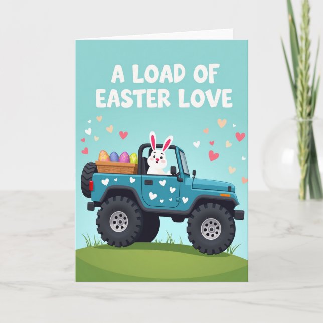 Easter Love Delivery Truck Card Karte (Vorderseite)