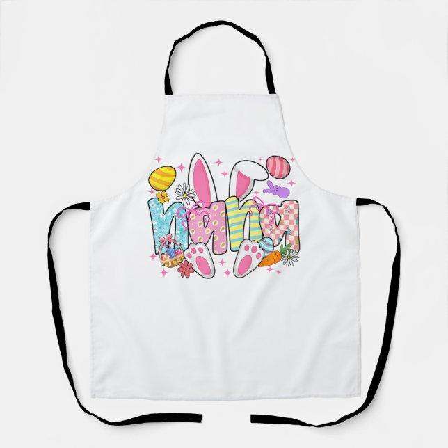 Easter Nana Bunny Ears Coquette Bow Easter Rabbit  Schürze (Vorderseite)