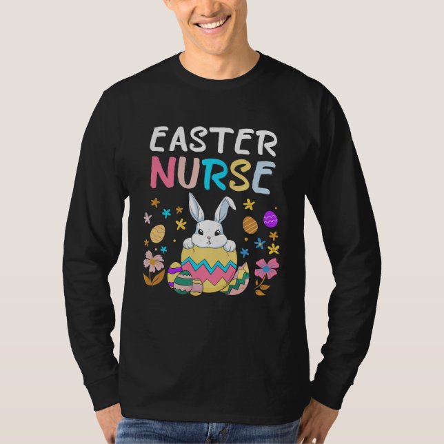 Easter Nurse Happy Easter Day Women Men Rabbit Bun T-Shirt (Vorderseite)