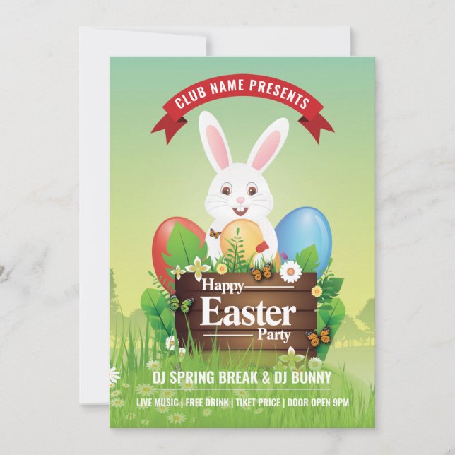 Easter Party Invitation Flyer Einladung (Vorderseite)