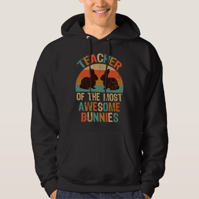 Easter Party Teacher Awesome Bunnies Retro Style W Hoodie (Vorderseite)
