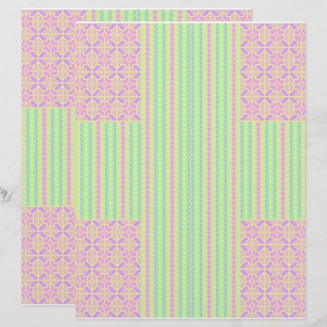 Easter Pastel Cross 2-Sided Scrapbook Paper (Vorne/Hinten)