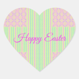Easter Pastel Cross Heart Stickers - Happy Easter