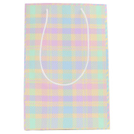 Easter Pastel Plaid Design Gift Bag Mittlere Geschenktüte