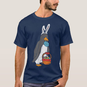 Easter Penguin Bunny Eggs Basket Cute Animal Men W T-Shirt