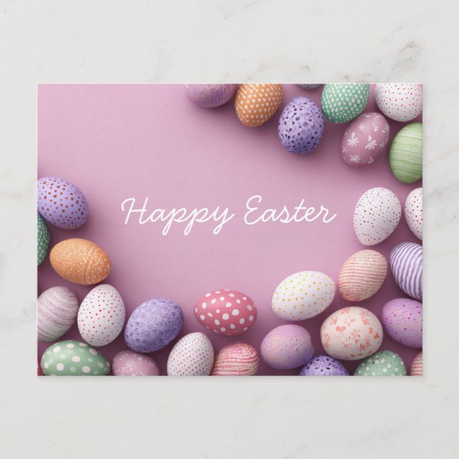 Easter Postcard with Easter Eggs Postkarte (Vorderseite)