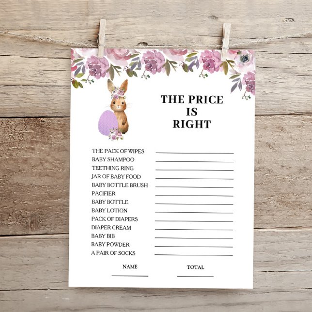 Easter Price is Right Baby Shower Game Card  (Von Creator hochgeladen)