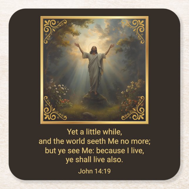 Easter Resurrection Religious Rechteckiger Pappuntersetzer (Vorderseite)