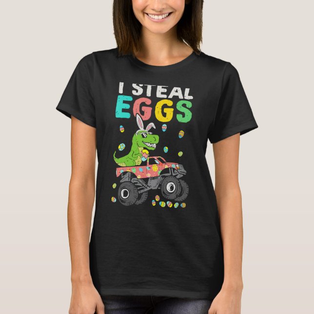 Easter Rex Dinosaur Monster Truck Eggasaurus Boys  T-Shirt (Vorderseite)