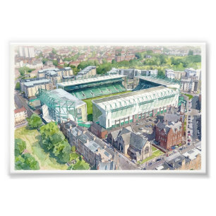 Easter Road Stadion Edinburgh Aquarell-Kunst Fotodruck