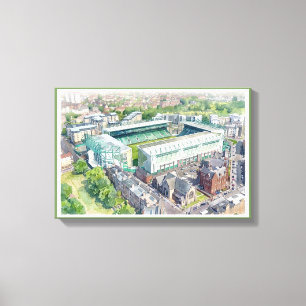 Easter Road Stadion Edinburgh Aquarell Kunst Leinwanddruck