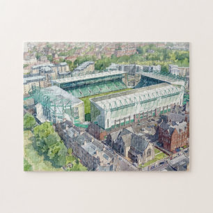 Easter Road Stadion Edinburgh Aquarell-Kunst Puzzle