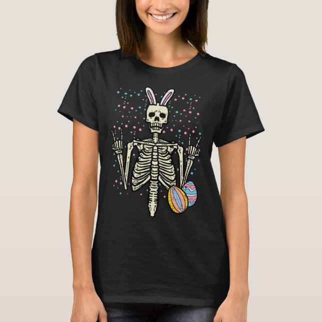Easter Rocker Skeleton Rock Hand Men Boys Toddler  T-Shirt (Vorderseite)