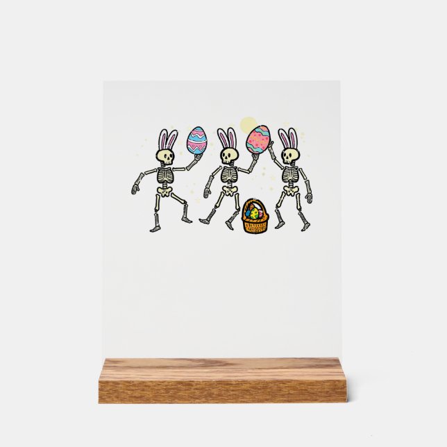 Easter Skeletons Dancing Eggs Funny Bones Men Wome Acrylschild (Vorderseite)