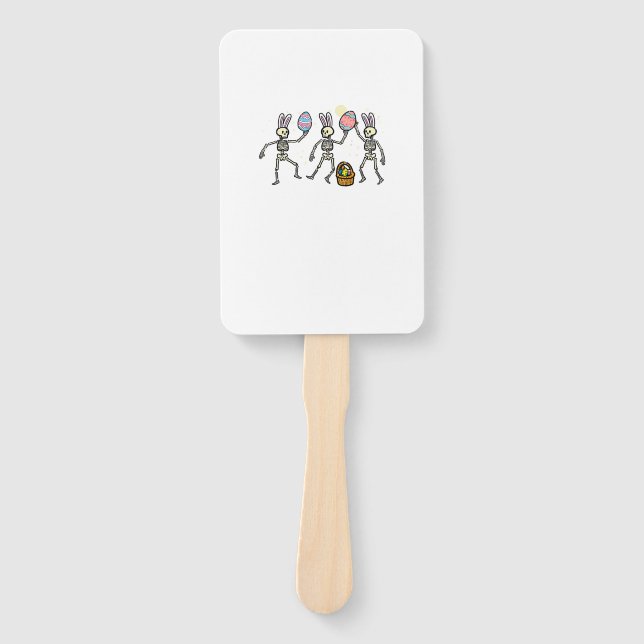 Easter Skeletons Dancing Eggs Funny Bones Men Wome Fächer (Vorderseite)