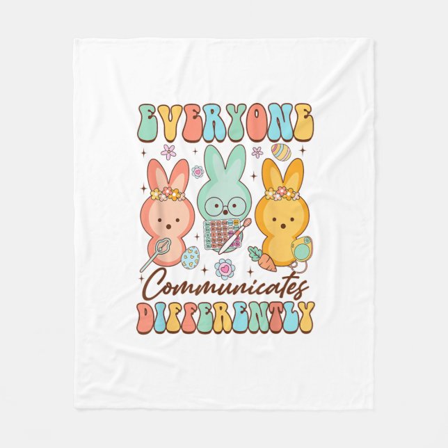 Easter Speech Therapy SLP Everyone Communicates Di Fleecedecke (Vorderseite)