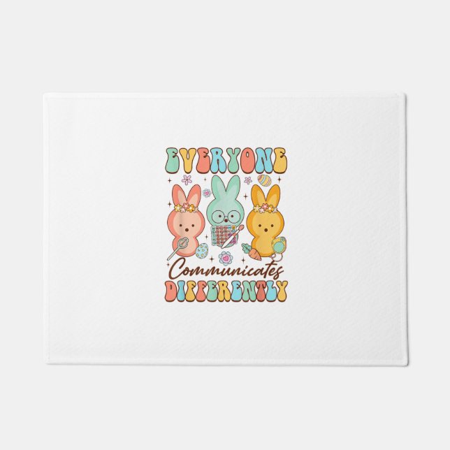 Easter Speech Therapy SLP Everyone Communicates Di Fußmatte (Vorderseite)
