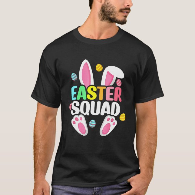 Easter Squad Bunny Ear Eggs Hunting Family Matchin T-Shirt (Vorderseite)