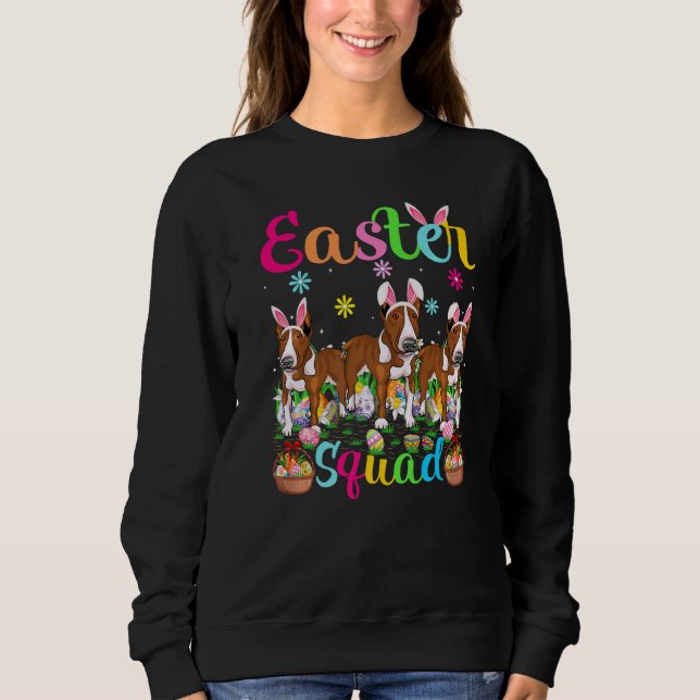 Easter Squad Bunny Ear Rat Terrier Dog Happy Easte Sweatshirt (Vorderseite)