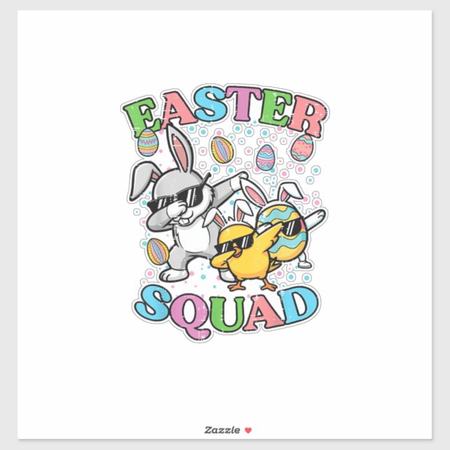 Easter Squad Bunny Egg Chick Dab Crew Matching Men Aufkleber (Blatt)